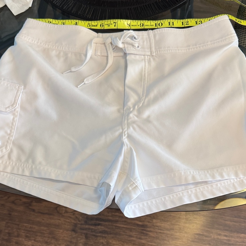 White Drawstring Shorts by Jag Small